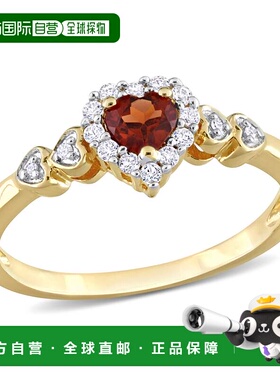 自营 mimi & max1/2 克拉 TGW 心形石榴石和人造白色蓝宝石带钻石