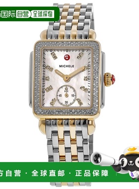 自营Michele Deco中珍珠母钻表盘双色钢女式手表MWW06V000123-珍