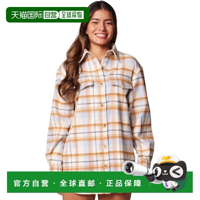 自营Columbia Calico Basin Shacket女士多格子弹力展开领JAX775-