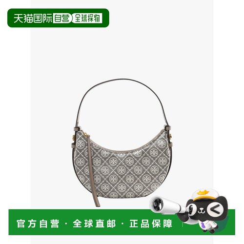 美国直邮TORY BURCH-女款rommy T Monogram涂层提花半月包
