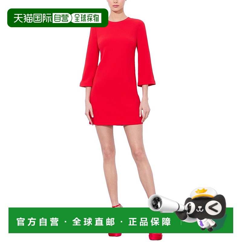 自营 alice + oliviaalice+olivia Eleonora喇叭袖修身迷你连衣裙