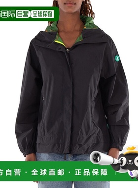 自营 Save The Duck女士黑色连帽雨衣-黑色 美国奥莱直发夹克