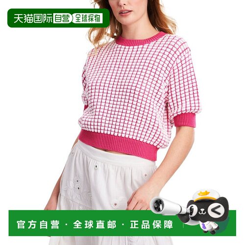 自营roller rabbitRoler Rabbit方形针织Hattie毛衣-粉红色 美国