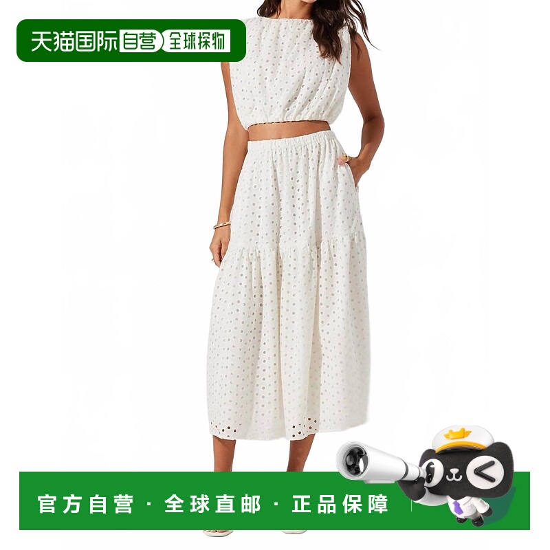自营astr the labelWomen's Nalley Eyelet Midi Skirt In White