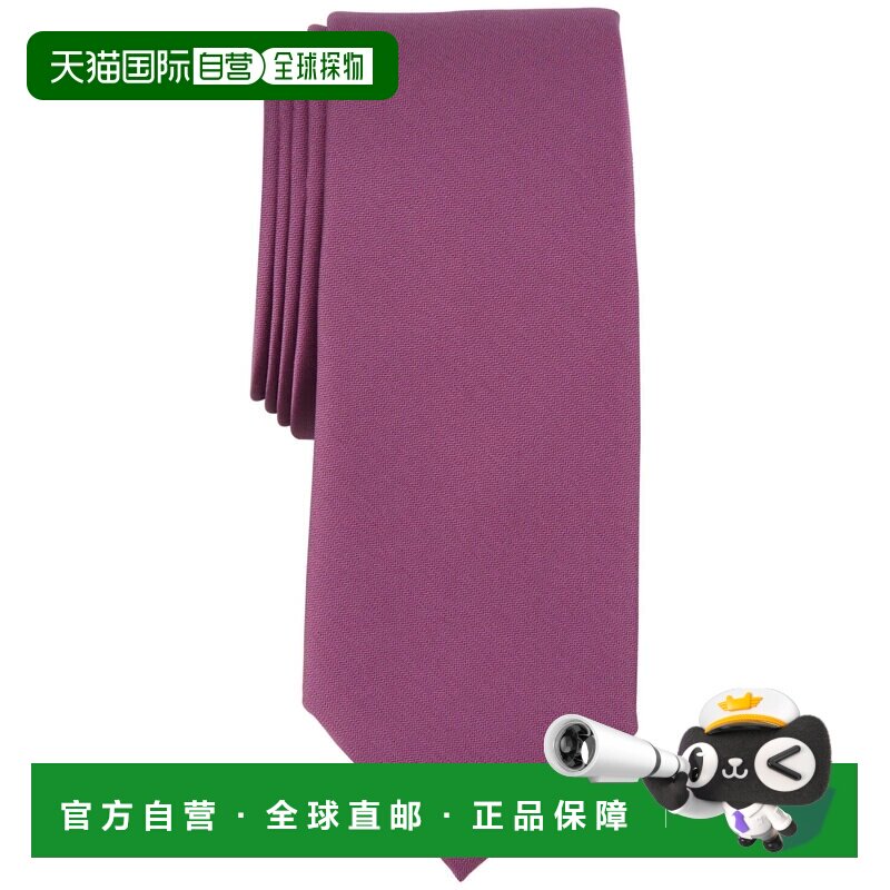 自营Alfani 1AFC0-4050男士深粉色涤纶纯色修身领带MXX127-粉红色