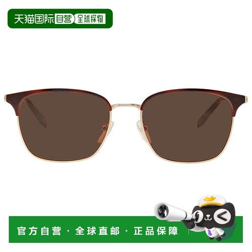 自营Salvatore Ferragamo Shiny Gold Square Men's Sunglasses S