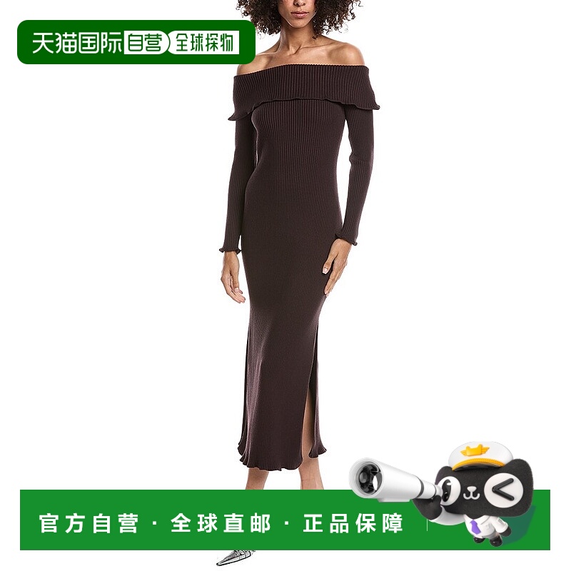 自营AMUR Meadow Lettuce Edge Midi Dress - red 美国奥莱直发