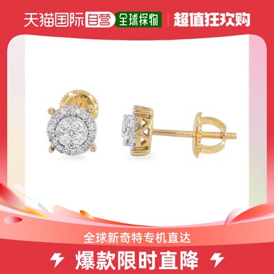 monary14K 黄金耳环，重 0.25 克拉。钻石 - 黄色 【美国奥莱】直