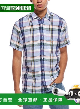 自营Robert Talbott Morgan Linen Shirt - blue 美国奥莱直发