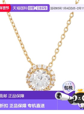 自营 Adornia Swarovski Crystal Halo Necklace  gold yellow 美