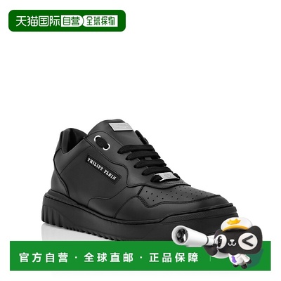 自营philipp pleinNappa Leather Low Top Sneakers Lettering -