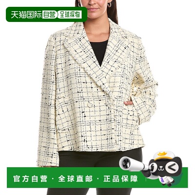 自营Marina Rinaldi Plus Saggina羊毛混纺运动夹克-白色 美国奥