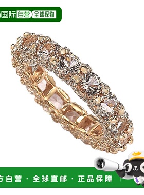 自营 Suzy Levian 玫瑰纯银粉红色方晶锆石密钉 U 形镶嵌永恒戒指