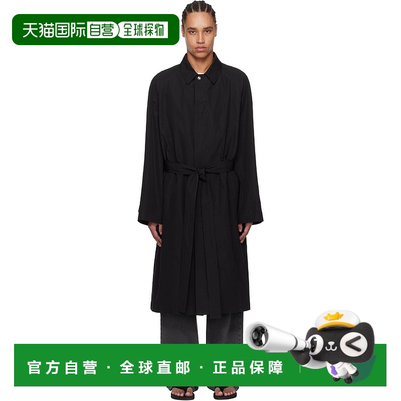 1小时内可退 香港直邮潮奢 The Row 男士 黑色 Eugene 大衣 865W3