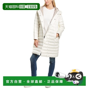 金属感羊绒 真丝混纺 外套夹克女 美国奥莱直 自营 白色 Herno