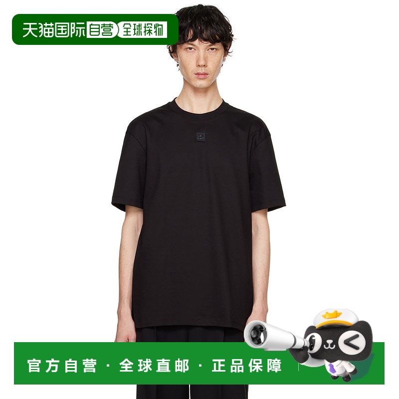 1h可退 香港直邮潮奢 HUGO 雨果 男士 黑色 Regular-Fit T 恤 505