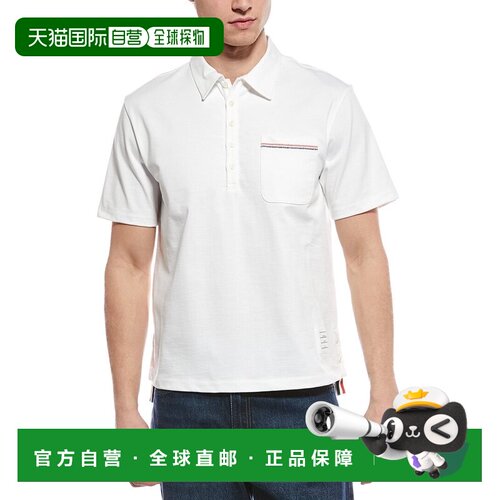 自营Thom Browne Jersey Oversized Polo Shirt - white 美国奥莱