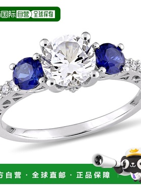 自营 Mimi & Max 2 克拉 TGW 人造白色和蓝色蓝宝石和 1/7 克拉 T