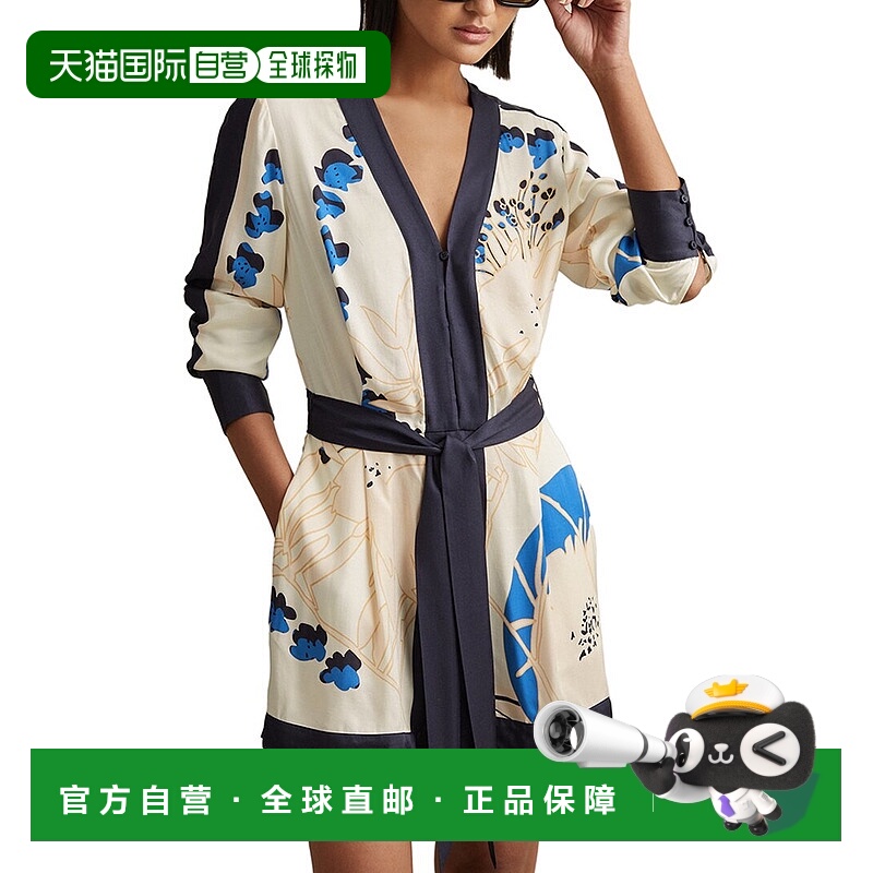 自营 Reiss Isabella印花戏装-蓝色 美国奥莱直发