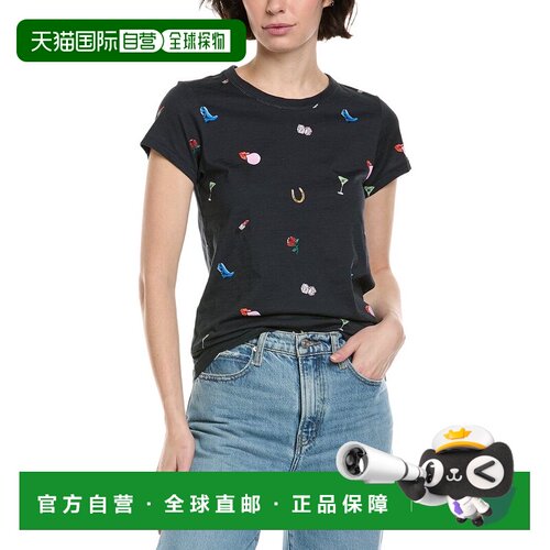 自营rag & bone All Over RB Patch T-Shirt - black 美国奥莱直