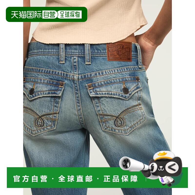 自营Lucky Brand女士Lucky Legend轻便骑士靴-中等浅蓝 美国奥莱