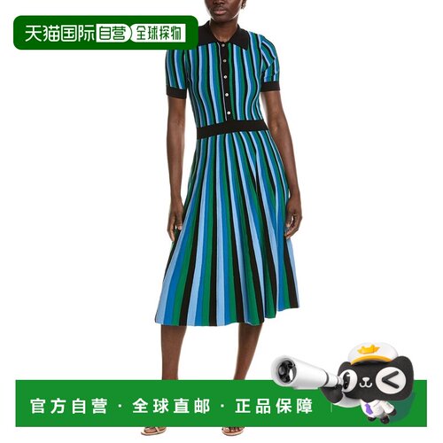 自营Elie Tahari The Ana Striped Sweater Dress - black 美国奥