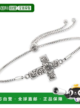 自营Ross-Simons Sterling Silver Bali-Style Floral Cross Bolo