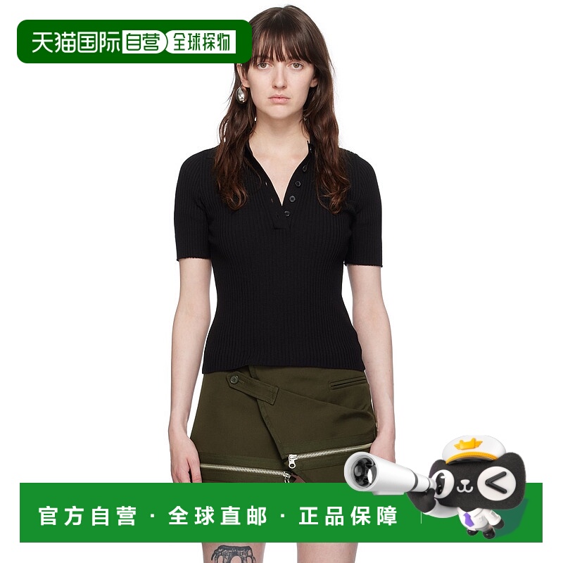 1h可退 香港直邮潮奢 Courreges 女士 黑色 Signature Polo 衫 VE