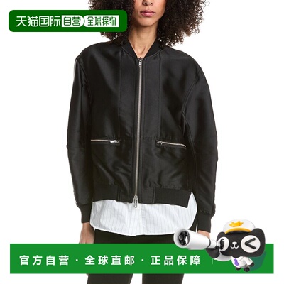 自营3.1 Phillip Lim Silk-Blend Bomber Jacket - black 美国奥
