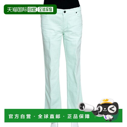 自营Roberto Cavalli Light Green Denim Straight Leg Jeans - g