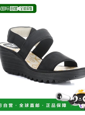 自营 FLY London Yaco 绒面革凉鞋 - 黑色 美国奥莱直发