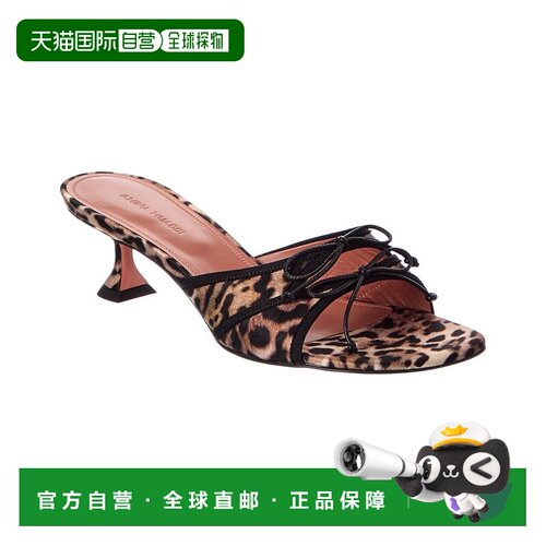自营AMINA MUADDI Eleonora缎面凉鞋-棕色高跟 美国直发奥莱