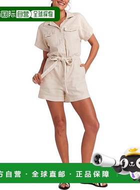 自营 Bella Dahl Searose Rolled Sleeve Linen-Blend Romper - b