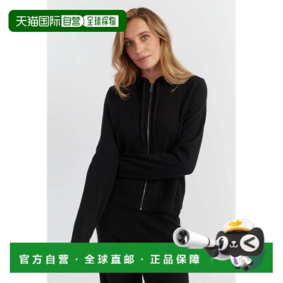 自营chinti & parkerBlack Pure Cashmere Zip Hoodie - black 美