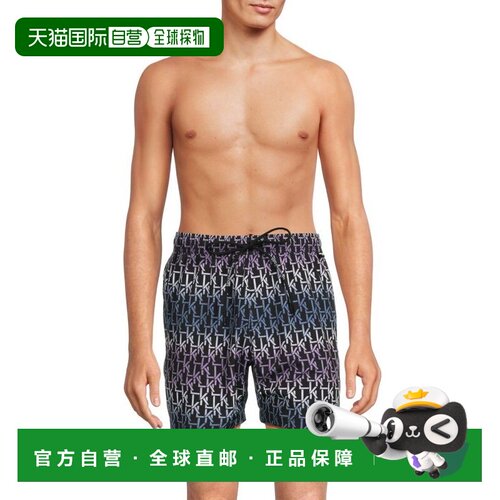 自营Men's Karl Lagerfeld Paris Swim Trunks Black Ombre Print