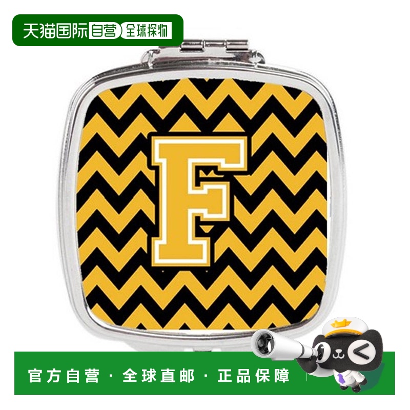 自营 Carolines Treasures CJ1053-FSCM 字母 F 雪佛龙黑色正品