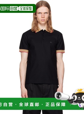1h可退 香港直邮潮奢 Burberry 巴宝莉 男士 黑色 Logo Collar Co