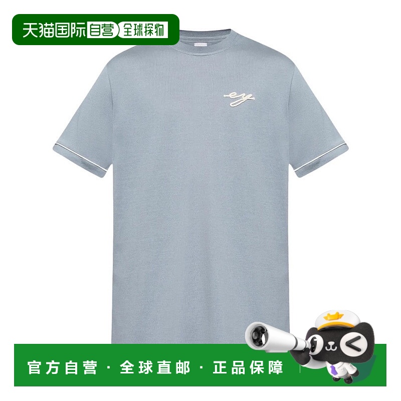 自营eleventy徽标刺绣浅蓝色T恤-蓝色 美国奥莱直发