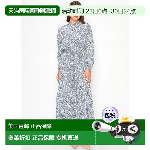 自营yal new yorkNavy Modest Tiered Maxi Dress - navy 美国奥