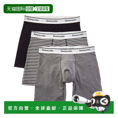 自营Tommy John 3套签名6in Boxer Brief-黑色 美国奥莱直发