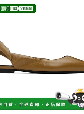 1h可退 香港直邮潮奢 BY FAR 女士 棕色 Yasha 平底鞋 MWFFC024LL