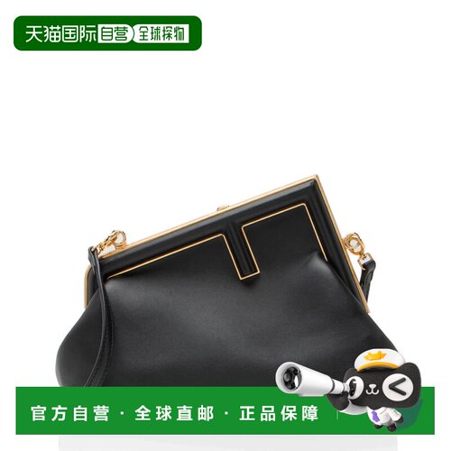 自营Fendi Lambskin Fendi First Small Shoulder Bag - black 美