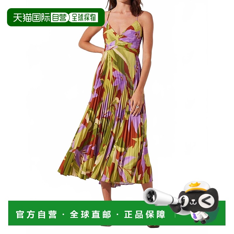 自营astr the labelBlythe Midi Dress In Green Rust Floral - g