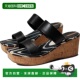 凉鞋 自营 10.5黑色皮革坡跟KH Alissa I1997L2001女式 Sam Edelman