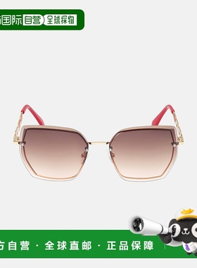 自营 guess方形链式金属太阳镜-红色 美国奥莱直发