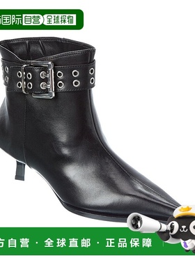 自营SCHUTZ Jess皮革短靴-黑色 美国奥莱直发高跟女鞋