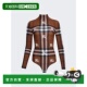 棕色 深桦木棕色 美国奥 burberry刺绣格纹弹力针织连体衣 自营