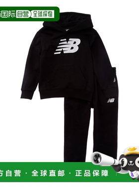 自营New Balance 2pc Fleece Hoodie & Jogger Set - black 美国