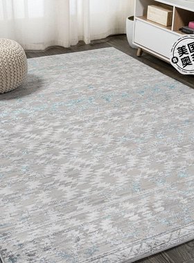 jonathan y Ancient Faded Trellis Area Rug - 灰色/绿松石色 【