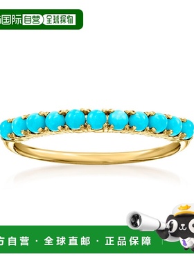 自营 RS Pure by Ross-Simons 绿松石戒指 14kt 黄金 - 蓝色 美国